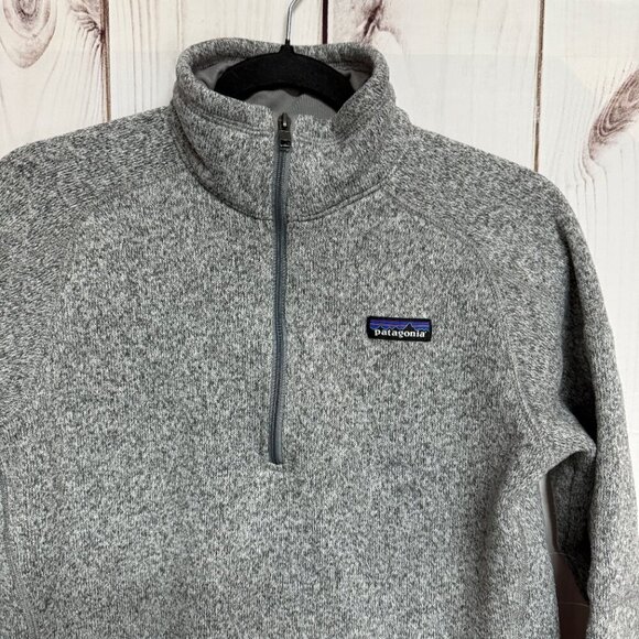 Patagonia Women’s Better Sweater 1/4 Zip Light Gray Size M EUC - Picture 4 of 9